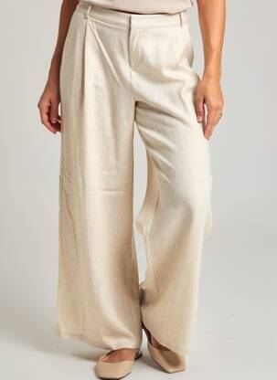 Pantalon large poches taille normale beige ZILCH femme