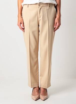 Pantalon chino fermeture zippée sous rabat boutonné taille normale beige JENSEN femme