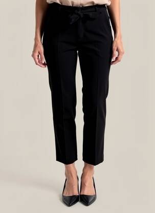 Pantalon 7/8 taille haute taille haute noir ANNA MONTANA femme