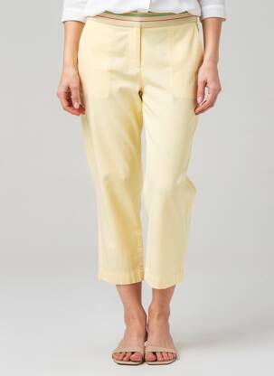 Pantacourt stretch taille normale jaune TONI femme