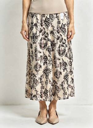 Jupe longue imprimé fantaisie beige JENSEN femme