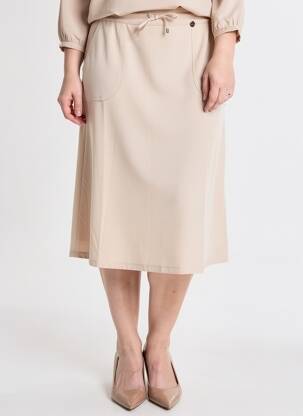 Jupe mi-longue stretch beige BARBARA LEBEK femme