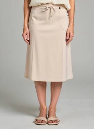Jupe mi-longue stretch beige BARBARA LEBEK femme