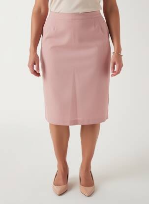 Jupe mi-longue coupe droite rose OMC femme