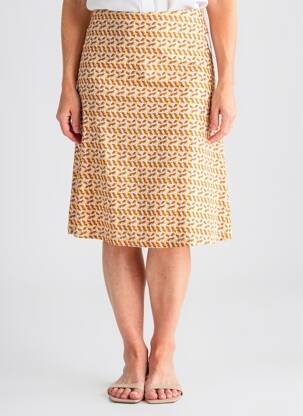 Jupe mi-longue stretch orange ZILCH femme