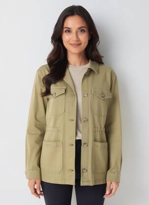 Veste casual poignets boutonnés avec fente vert GARCIA femme