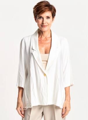 Blazer fermeture boutonnée sur le devant blanc FRANCK ANNA femme