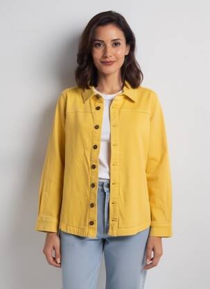 Veste casual poignets boutonnés avec fente jaune MD'M femme