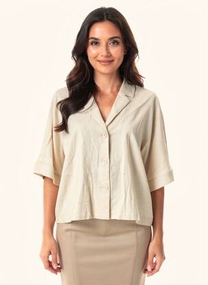 Chemisier manches courtes manches courtes beige ZILCH femme