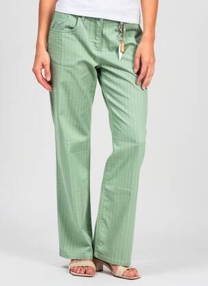 Pantalon droit stretch taille normale vert RECOVER C.C. femme