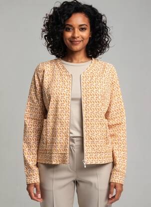 Veste casual col rond orange ZILCH femme