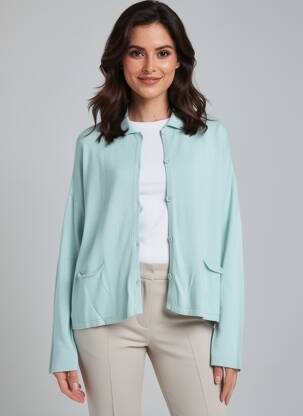 Gilet manches longues fermeture boutonnée sur le devant bleu GUITARE femme