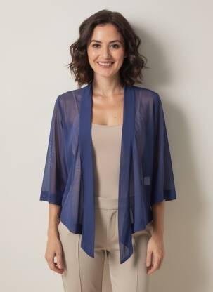Veste casual coupe droite bleu GUITARE femme