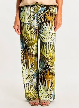 Pantalon large tissage popeline taille normale vert CISO femme