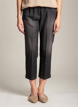 Pantacourt coupe droite taille normale gris ADELINA BY SCHEITER femme