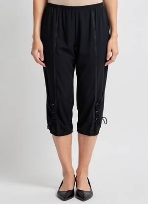 Pantacourt coupe droite taille normale noir JEAN DELFIN femme