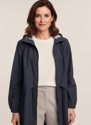 Imperméable poches a capuche bleu CISO femme
