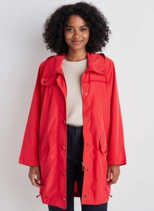 Imperméable poches sans capuche rouge KJBRAND femme