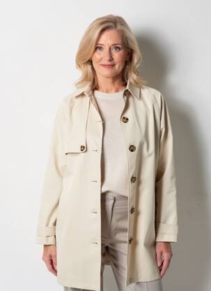 Trench tissage popeline sans capuche beige CISO femme