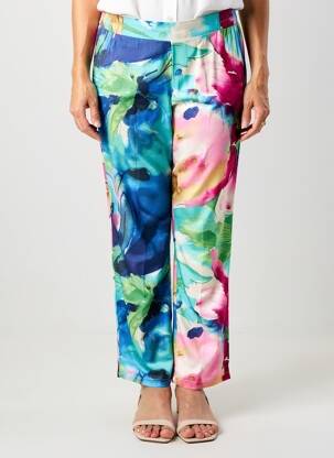 Pantalon droit tissage popeline taille normale bleu GREGORY PAT femme