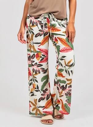 Pantalon droit stretch taille normale blanc FUEGO WOMAN femme