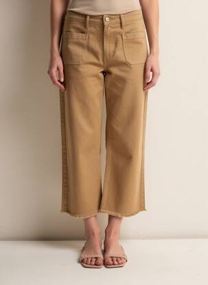 Pantalon 7/8 stretch taille normale marron COUTURIST femme