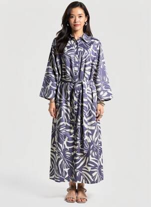 Robe longue manches longues manches longues bleu OLSEN femme