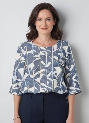 T-shirt manches 3/4 manches 3/4 bleu OLSEN femme