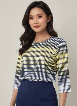 T-shirt manches 3/4 manches 3/4 bleu OLSEN femme