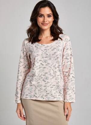 Pull coupe cintrée manches longues rose ANANKE femme