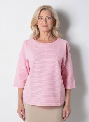 Sweat-shirt stretch manches 3/4 rose OLSEN femme