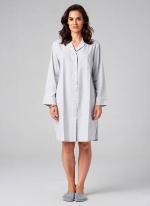 Chemise de nuit imprimé rayures bleu PILUS femme