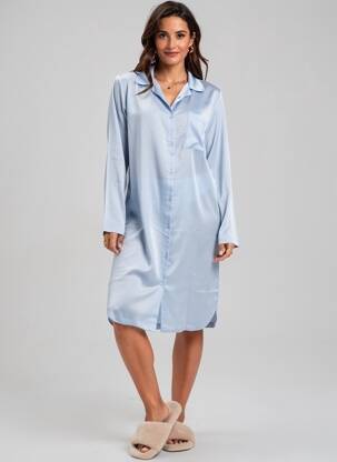 Chemise de nuit stretch bleu PLUTO femme