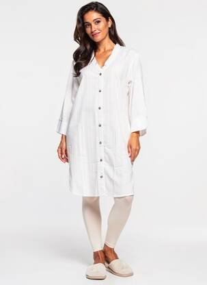Chemise de nuit col v blanc PILUS femme