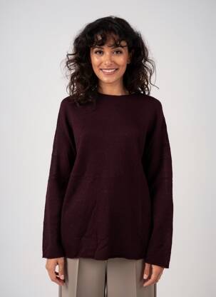 Pull coupe cintrée manches longues violet OSCALITO femme