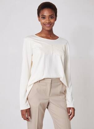 T-shirt manches longues manches longues blanc LE CHAT femme
