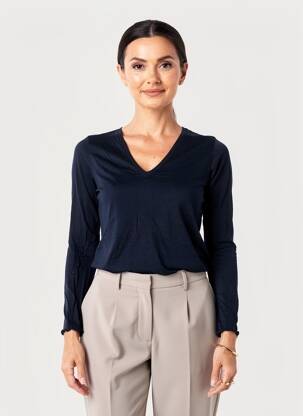 T-shirt manches longues manches longues bleu LISANZA femme