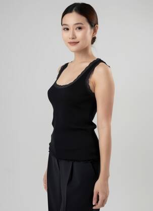 Débardeur stretch sans manche noir LISANZA femme