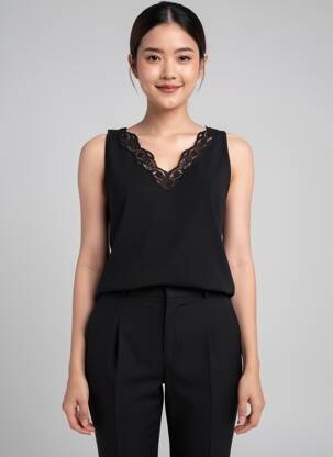 Débardeur stretch sans manche noir LISANZA femme