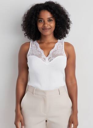 Top/caraco stretch blanc LISANZA femme