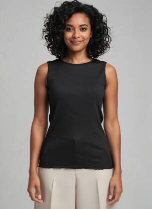 Top stretch sans manche noir JANIRA femme