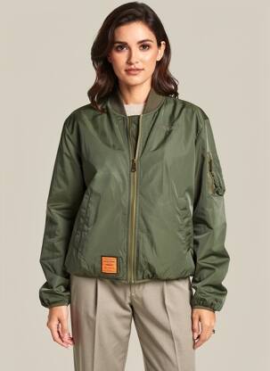 Doudoune manches longues sans capuche vert BOMBERS femme