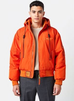 Doudoune manches longues a capuche orange BOMBERS femme