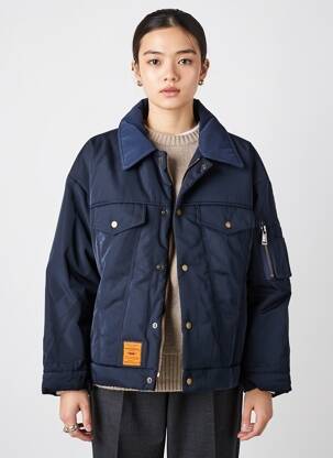 Doudoune manches longues sans capuche bleu BOMBERS femme