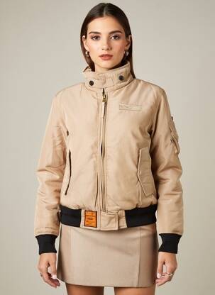 Doudoune manches longues sans capuche beige BOMBERS femme