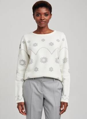 Pull coupe droite manches longues gris HEINE femme