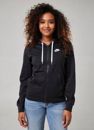 Veste casual fermeture zippée sur le devant noir NIKE femme