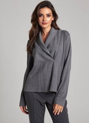 Pull col v manches longues gris NIKE femme