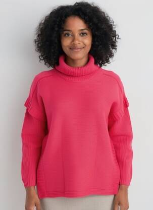Pull coupe droite manches longues rouge HEINE femme