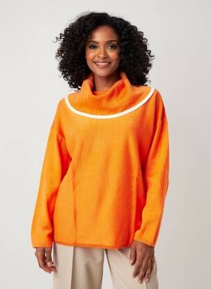 Pull coupe droite manches longues orange HEINE femme